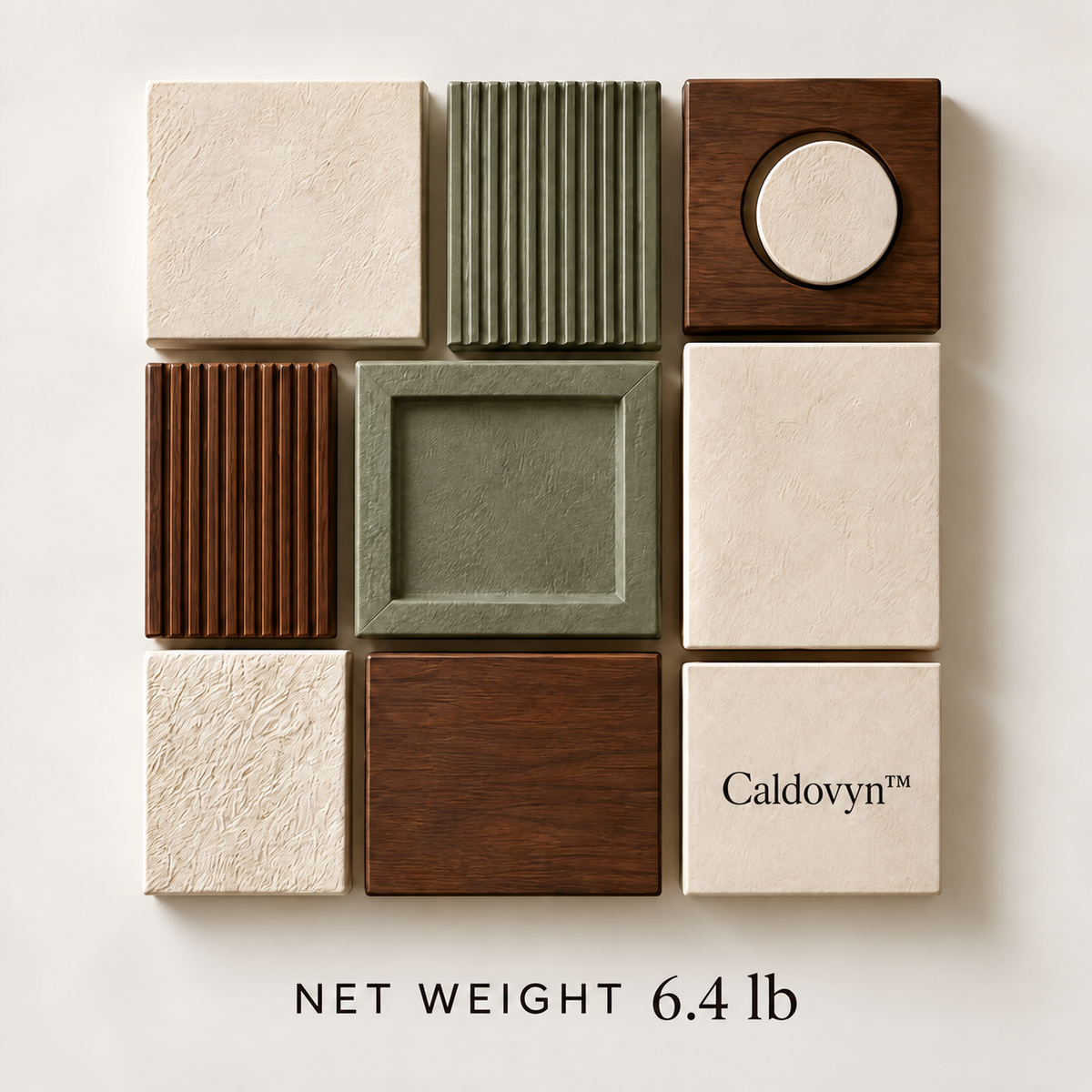 Caldovyn™ Relief Grid – Textured Geometric Wall Sculpture