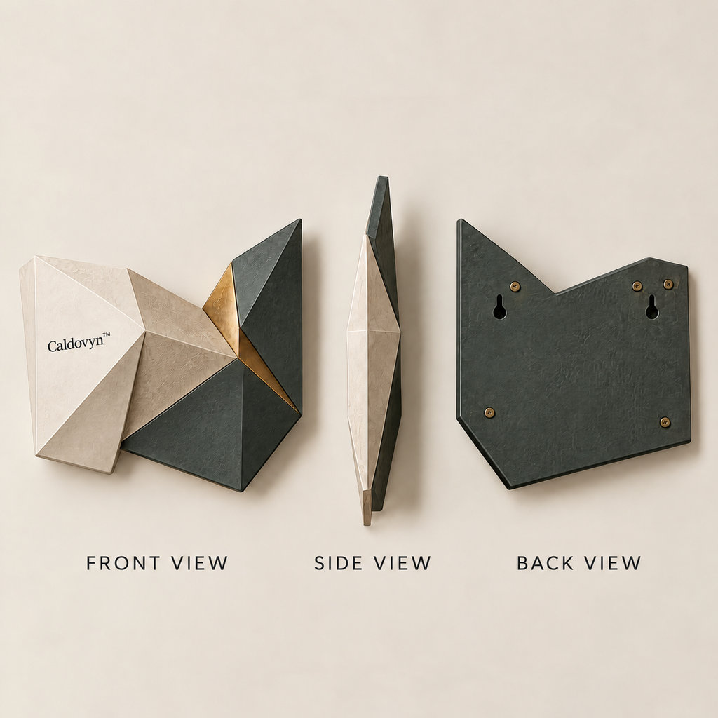 Caldovyn™ Folded Plane – Geometric Relief Wall Sculpture