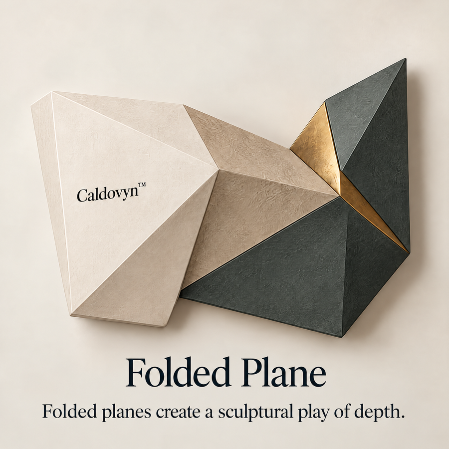Caldovyn™ Folded Plane – Geometric Relief Wall Sculpture