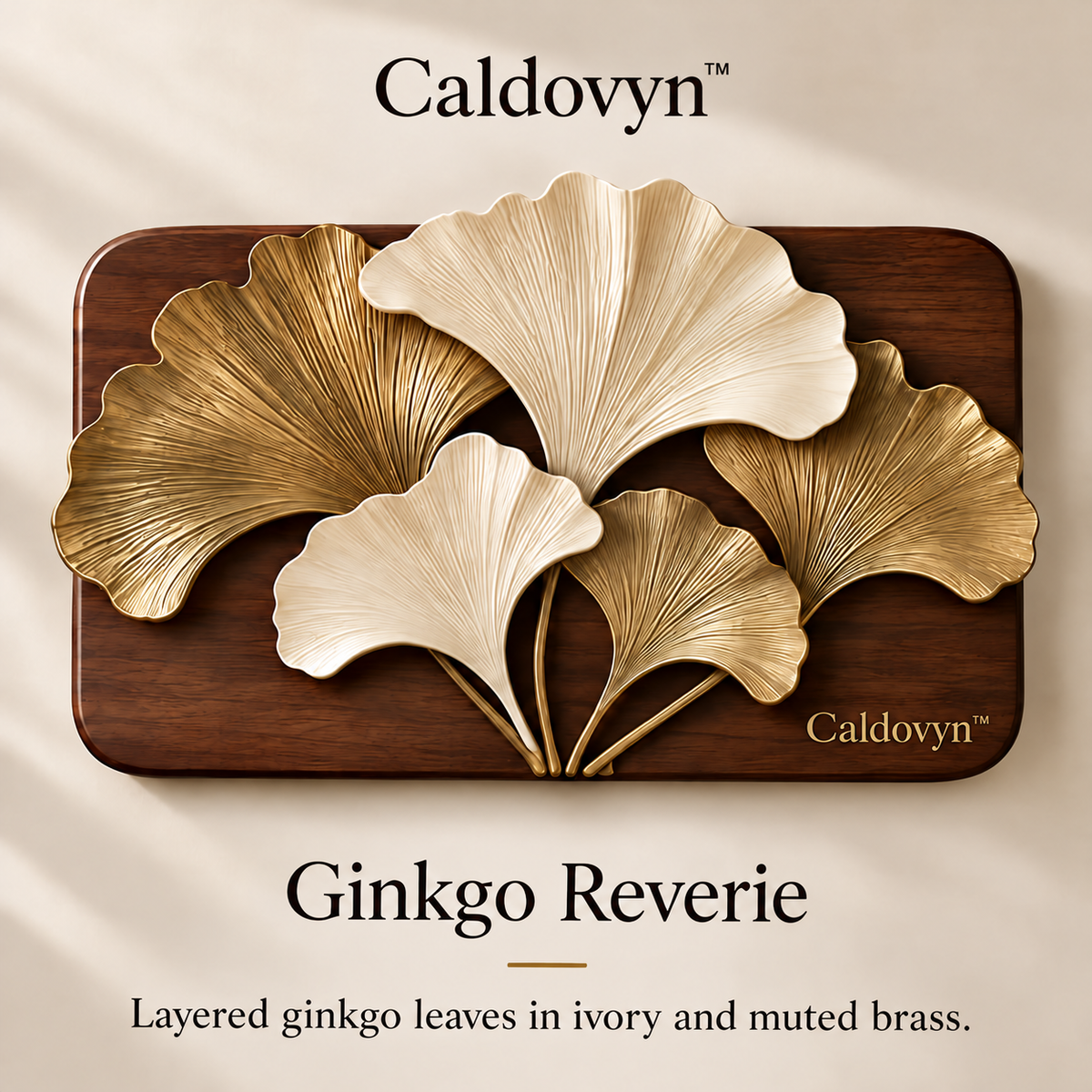 Caldovyn™ Ginkgo Reverie – Sculptural Ginkgo Leaf Wall Art