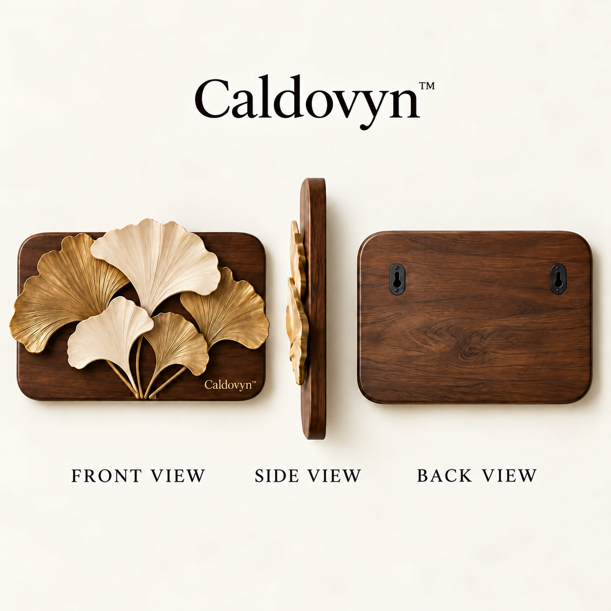 Caldovyn™ Ginkgo Reverie – Sculptural Ginkgo Leaf Wall Art