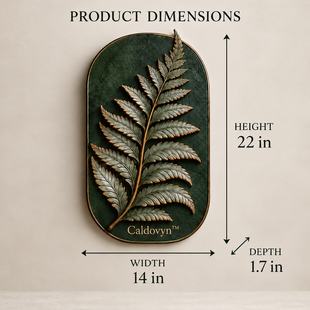 Caldovyn™ Fern After Rain – Sculptural Fern Frond Wall Art